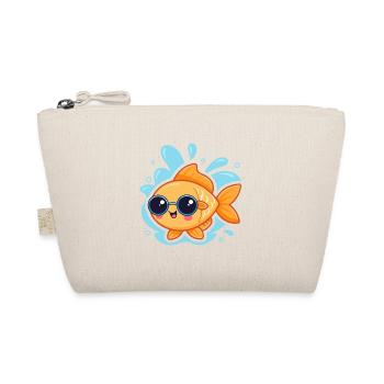 Hipster-Goldfisch mit runder Brille - Bio-Täschchen - Natur - Vorne