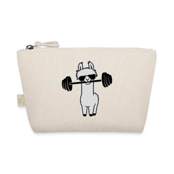 Cool Llama Weightlifting Barbell Sunglasses Gym - Organic Pouch - nature - Front