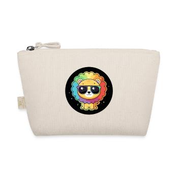 Cute Rainbow Lion with Glasses - Organic Pouch - nature - Front