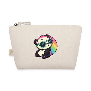 Panda Sonne Kühler Regenbogen - Bio-Täschchen - Natur - Vorne