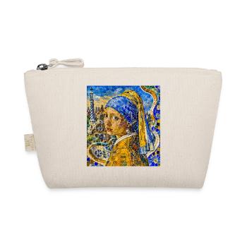 Blue Scarf pearl - Organic Pouch - nature - Front