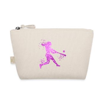 Baseball Mädchen Frauen Softball Spieler - Bio-Täschchen - Natur - Vorne