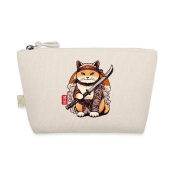 Samurai Cat with Sword Funny For Cats Lover - Organic Pouch - nature - Front