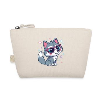 Cute chic wolf with rose-colored glasses - Organic Pouch - nature - Front