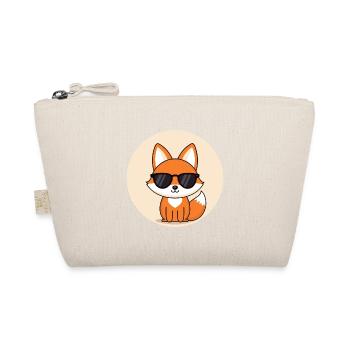 Fox badge in black glasses - Organic Pouch - nature - Front
