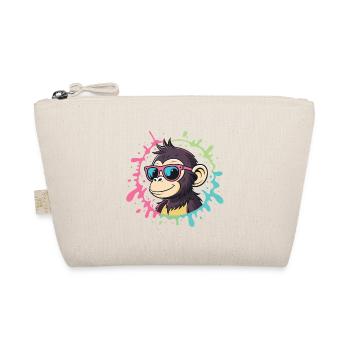Cartoon Monkey Splash bunte rosa Brille - Bio-Täschchen - Natur - Vorne