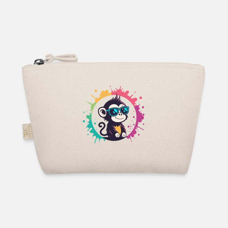 Monkey Splash Circle Blaue Brille Bio-Täschchen