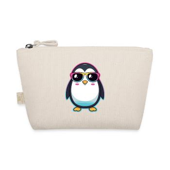 Chic Penguin in Rainbow Glasses - Organic Pouch - nature - Front