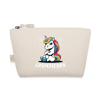 Grumpicorn Regenbogen-Einhorn Spaß Humor Lustig - Bio-Täschchen - Natur - Vorne