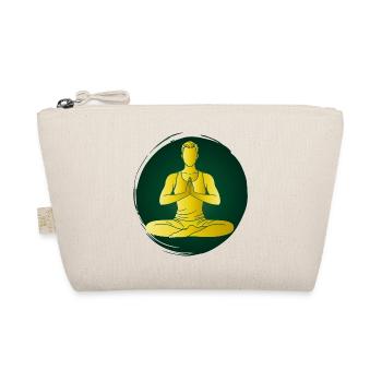 Yoga Mann Grün Meditation Zen Wellness Pose  - Bio-Täschchen - Natur - Vorne