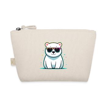 Polar Bear Shiny Glasses - Organic Pouch - nature - Front