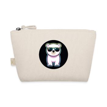 Pastel white neon bear sunglasses - Organic Pouch - nature - Front