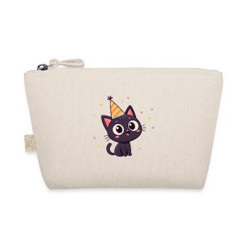 Black Cat Party Hat - Organic Pouch - nature - Front