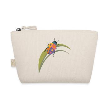 Colorful Insect on Leaf – Cute Nature Motif - Organic Pouch - nature - Front