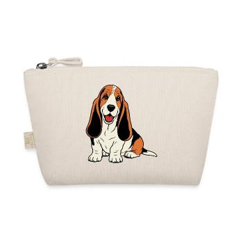 Basset Hound_Hund_sitzendd_farbig - Organic Pouch - nature - Front