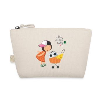 Little girl with soccer ball - Organic Pouch - nature - Front