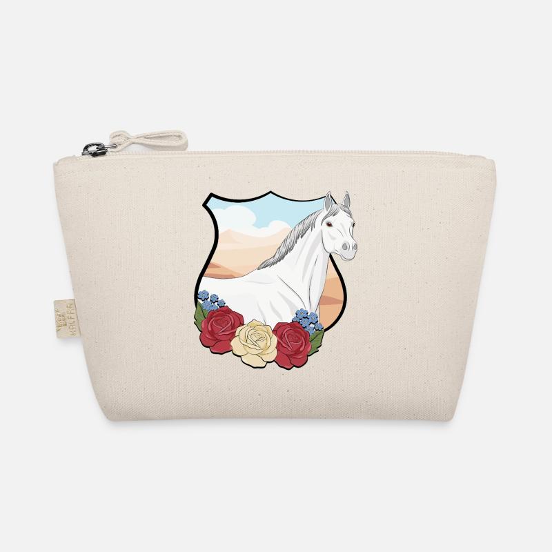Un cheval Abbayan avec des fleurs dans un écusson Trousse biologique