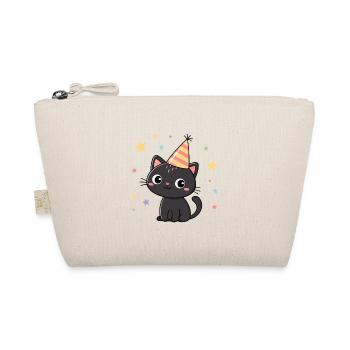 Black Cat Party and Stars - Organic Pouch - nature - Front