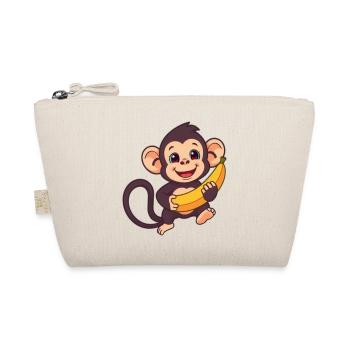 Singe mignon drôle avec cadeau de banane - Trousse biologique - nature - Devant