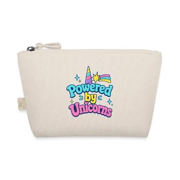 Cute Unicorn Gift, Powered by Unicorns for Women - Organic Pouch - nature - Front