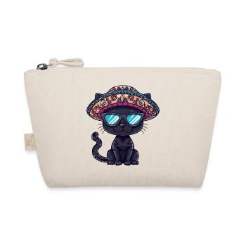 Panther Comic Lustig Sombrero - Bio-Täschchen - Natur - Vorne