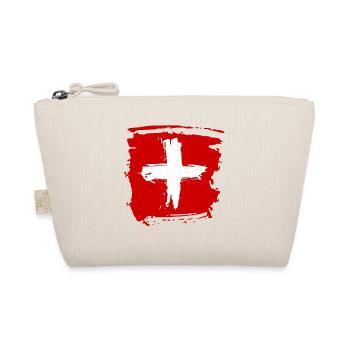 SCHWEIZ SWISS SWITZERLAND EUROPA SPORT FAN - Organic Pouch - nature - Front