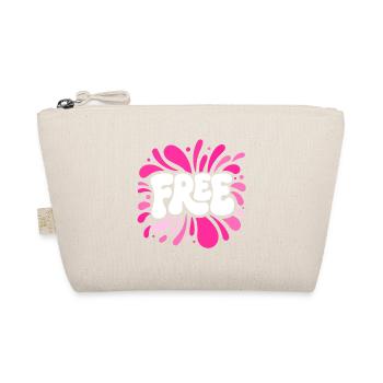 Free White Text on Rose Splash - Organic Pouch - nature - Front