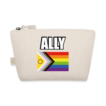 Inclusive Pride Flag Gay Ally - Organic Pouch - nature - Front