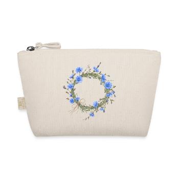 (Außer)gewöhnlicher Wegwartenkranz Blumenmotiv - Bio-Täschchen - Natur - Vorne