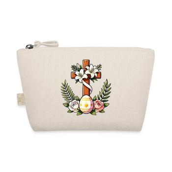 Floral Easter Cross - Organic Pouch - nature - Front