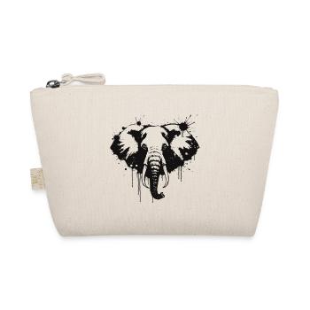 Elephant Ink Splash Black - Bio-Täschchen - Natur - Vorne
