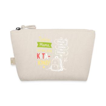KitaKind Abschied Motiv Schild und Rucksack - Bio-Täschchen - Natur - Vorne