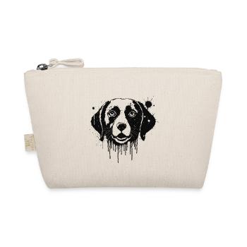 Beagle Dog Aquarell Schwarz gespritzt - Bio-Täschchen - Natur - Vorne