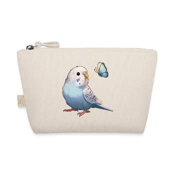 Wellensittich mit Schmetterling - Bio-Täschchen - Natur - Vorne