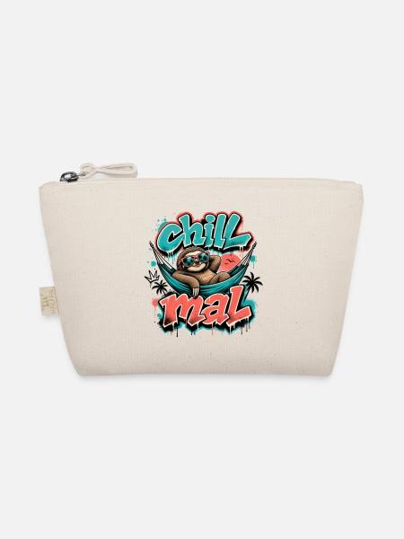 Chill Mal Cooles Faultier Graffiti Design - Bio-Täschchen - Natur
