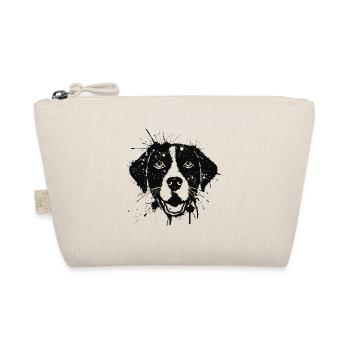 Dog Style Ink Splash Canine Portrait Schwarz - Bio-Täschchen - Natur - Vorne