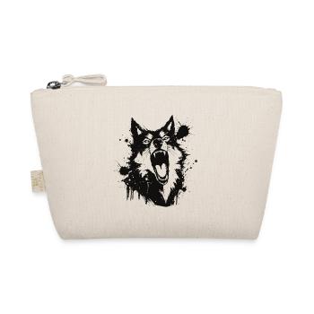 Howling wolf in black splashes - Organic Pouch - nature - Front