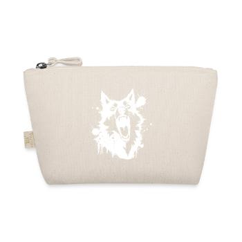 Wolf howling in white splatter shards - Organic Pouch - nature - Front