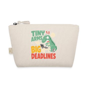T-Rex with small arms in the office - Organic Pouch - nature - Front