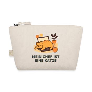 Katzenchef im Homeoffice – Geschenk für Katzenfans - Bio-Täschchen - Natur - Vorne