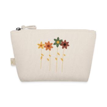 Retro Flowers in Row - Organic Pouch - nature - Front