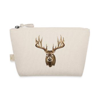 Deer Head with Majestic Antlers - Organic Pouch - nature - Front