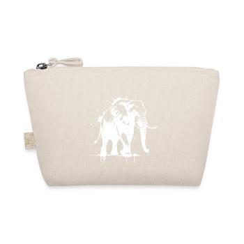 Éléphant Street Art Blanc - Trousse biologique - nature - Devant