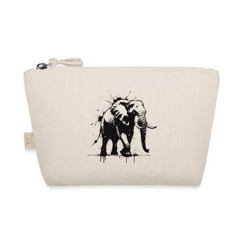 Éléphant Street Art Noir - Trousse biologique - nature - Devant