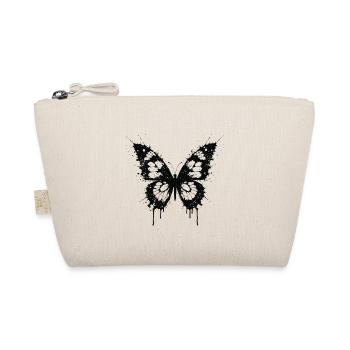 Black Butterfly Splashing - Organic Pouch - nature - Front