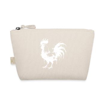Abstract Rooster White Ink Splatter - Organic Pouch - nature - Front
