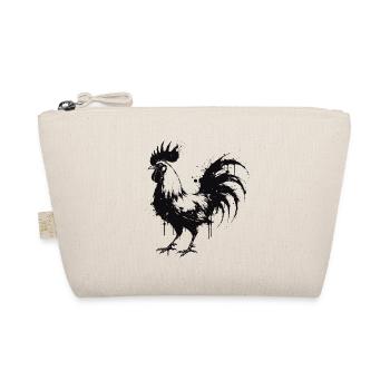 Coq silhouette encre éclaboussée - Trousse biologique - nature - Devant