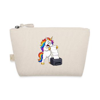 Funny Unicorn Printer Jam Rage - Organic Pouch - nature - Front