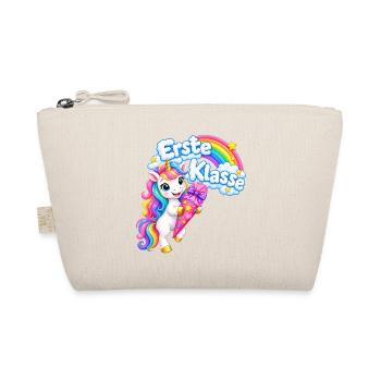 Erste Klasse Einhorn  - Bio-Täschchen - Natur - Vorne