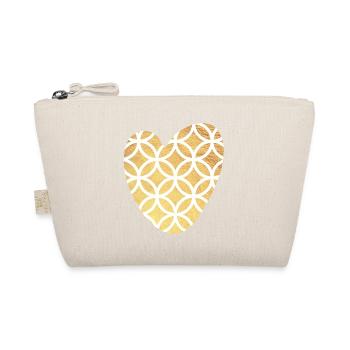 Herz Gold Lebensblume Flower of Life Love Muster - Bio-Täschchen - Natur - Vorne